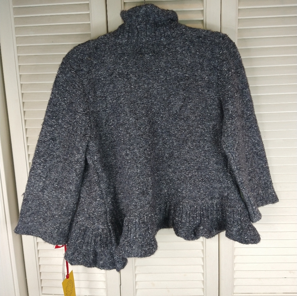 Gray Ruffled Cardigan - Picture 2 of 5